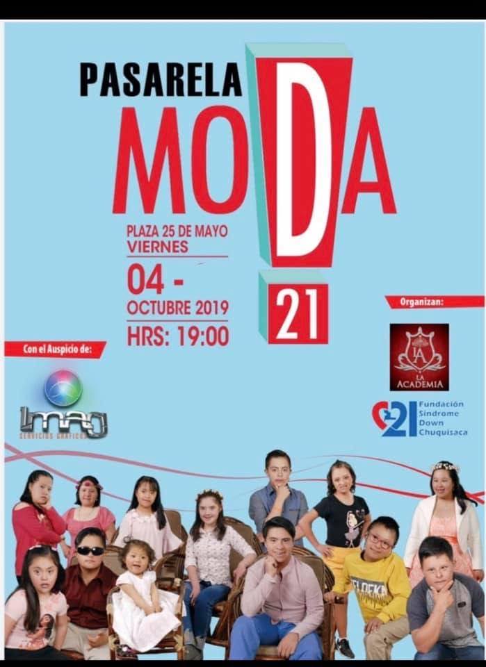 Afiche pasarela moda octubre 2019 con participantes